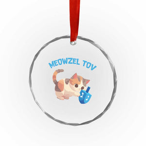 Funny Hanukkah Cats Crystal Glass Ornament Meowzel Tov Dreidels Chanukah Jewish Festival TS11 Print Your Wear