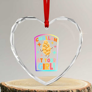 Funny Hanukkah Challah At Ya Girl Heart Crystal Glass Ornament Jewish Chanukah Bread Gift TS12 Transparent Glass 3'' Heart Print Your Wear