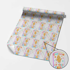 Funny Hanukkah Challah At Ya Girl Wrapping Paper Roll Jewish Chanukah Bread Gift TS12 Christmas Plaid Print Your Wear