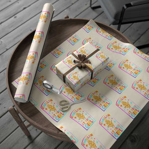 Funny Hanukkah Challah At Ya Girl Wrapping Paper Roll Jewish Chanukah Bread Gift TS12 Beige Print Your Wear