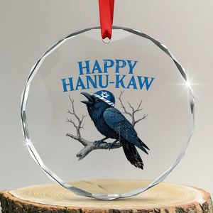 Funny Hanukkah Crow Crystal Glass Ornament Happy Hanukaw Jewish Holiday TS11 Transparent Glass 3'' Circle Print Your Wear