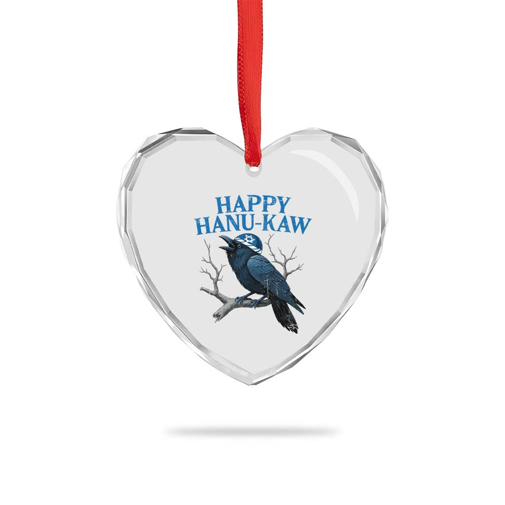 Funny Hanukkah Crow Heart Crystal Glass Ornament Happy Hanukaw Jewish Holiday TS11 Print Your Wear