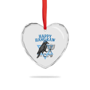 Funny Hanukkah Crow Heart Crystal Glass Ornament Happy Hanukaw Jewish Holiday Chanukah Menorah TS11 Print Your Wear