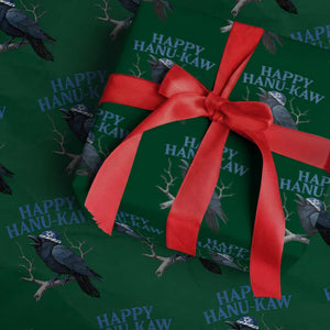 Funny Hanukkah Crow Wrapping Paper Roll Happy Hanukaw Jewish Holiday TS11 Green Print Your Wear