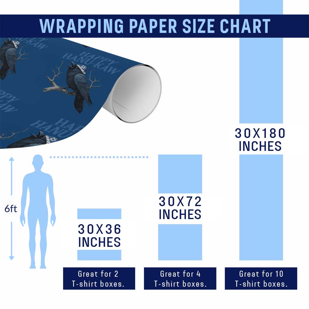 Funny Hanukkah Crow Wrapping Paper Roll Happy Hanukaw Jewish Holiday TS11 Print Your Wear