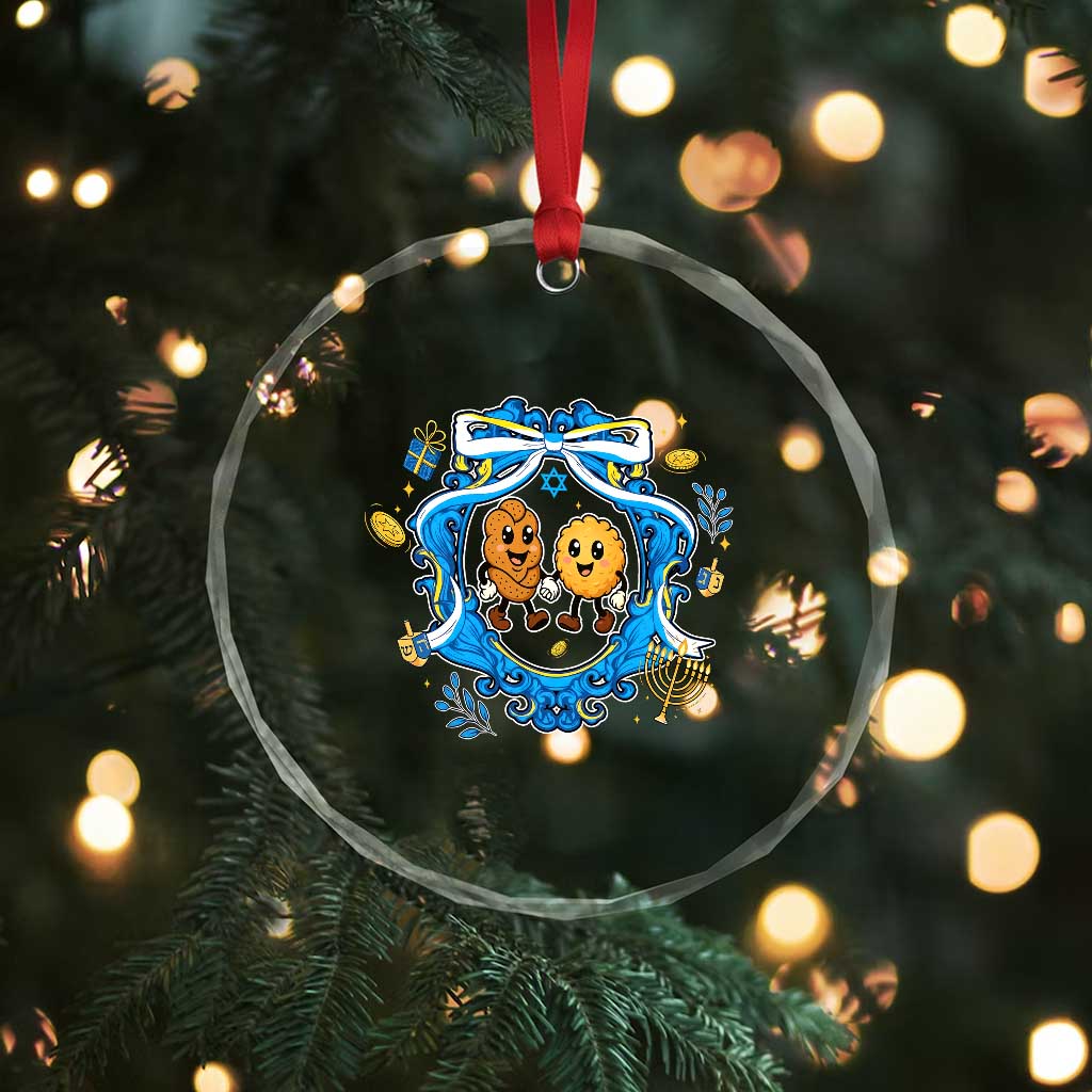 Funny Hanukkah Crystal Glass Ornament Challah And Latke Cute Food Lover Gift TS12 Print Your Wear