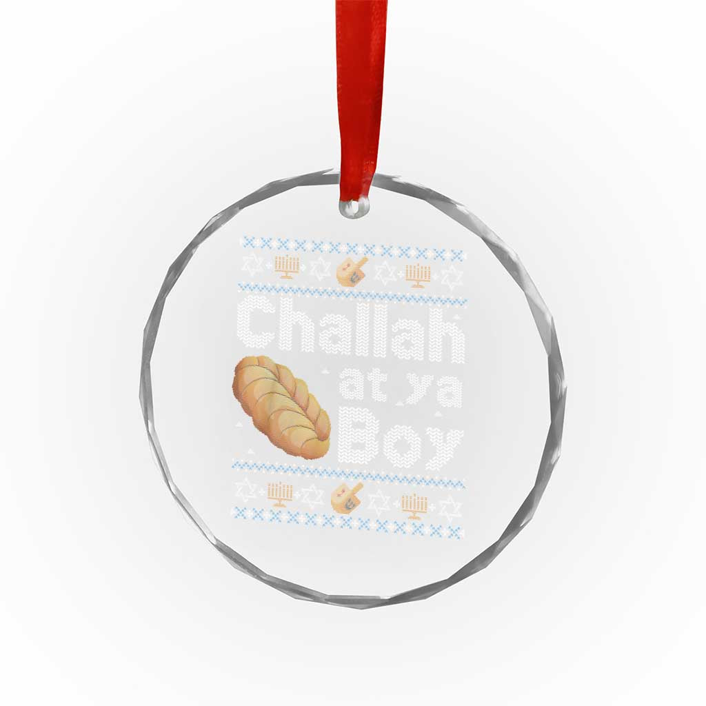 Funny Hanukkah Crystal Glass Ornament Challah At Ya Boy Jewish Holiday TS11 Print Your Wear