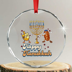 Funny Hanukkah Crystal Glass Ornament Dab Dreidel Menorah Challah Gift TS12 Transparent Glass 3'' Circle Print Your Wear