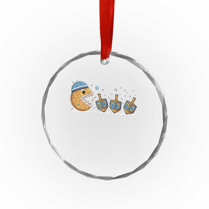 Funny Hanukkah Crystal Glass Ornament Donut Chasing Flames Jewish TS14 Print Your Wear