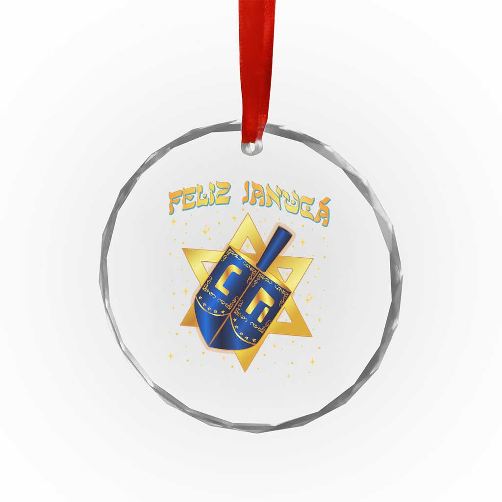 Funny Hanukkah Crystal Glass Ornament Feliz Januca Jewish Sephardic Ladino TS09 Print Your Wear