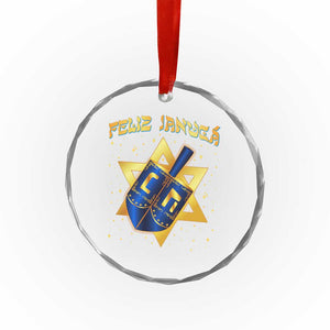 Funny Hanukkah Crystal Glass Ornament Feliz Januca Jewish Sephardic Ladino TS09 Print Your Wear