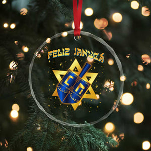 Funny Hanukkah Crystal Glass Ornament Feliz Januca Jewish Sephardic Ladino TS09 Print Your Wear