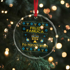 Funny Hanukkah Crystal Glass Ornament Feliz Januca Ladino Jewish Sephardic TS09 Print Your Wear