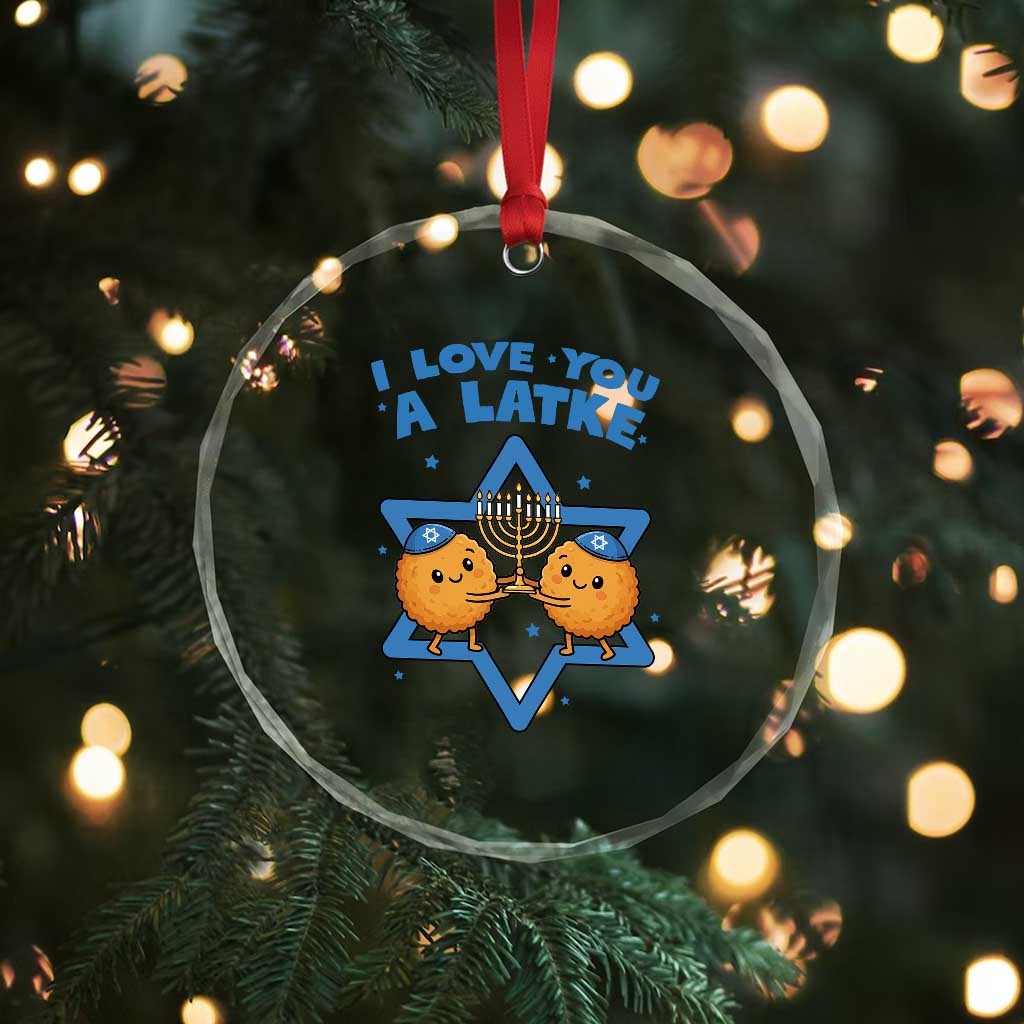 Funny Hanukkah Crystal Glass Ornament I Love You A Latke Gift TS12 Print Your Wear