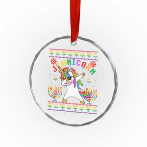 Funny Hanukkah Crystal Glass Ornament Jewnicorn Jewish Unicorn Rainbow TS09 Print Your Wear