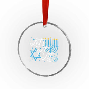 Funny Hanukkah Crystal Glass Ornament Let's Get Lit Menorah David Star TS11 Print Your Wear