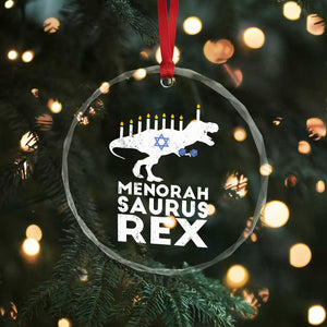 Funny Hanukkah Crystal Glass Ornament Menorah Saurus Rex Dinosaur David Star TS11 Print Your Wear