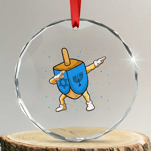 Funny Hanukkah Dreidel Dabbing Holiday Gift Crystal Glass Ornament TS12 Transparent Glass 3'' Circle Print Your Wear