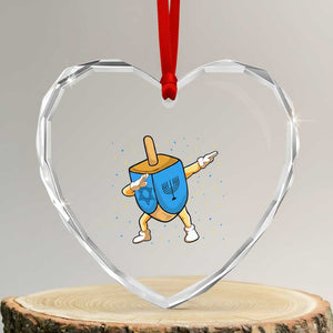 Funny Hanukkah Dreidel Dabbing Holiday Gift Heart Crystal Glass Ornament TS12 Transparent Glass 3'' Heart Print Your Wear
