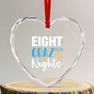 Funny Hanukkah Eight Crazy Nights Heart Crystal Glass Ornament Menorah David Stars TS11 Transparent Glass 3'' Heart Print Your Wear