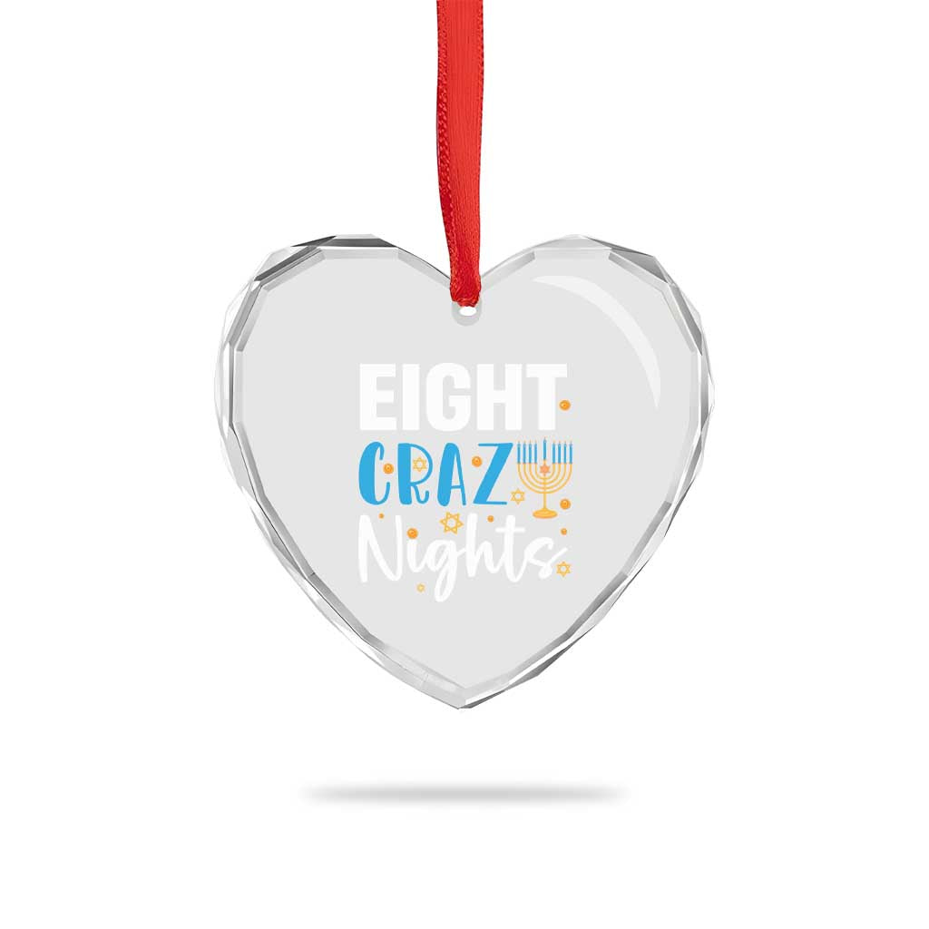 Funny Hanukkah Eight Crazy Nights Heart Crystal Glass Ornament Menorah David Stars TS11 Print Your Wear