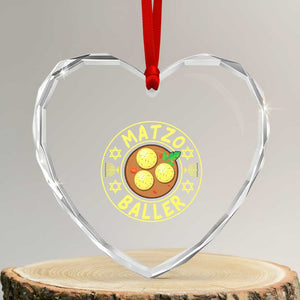 Funny Hanukkah Food Lover Gift Heart Crystal Glass Ornament Matzo Baller TS12 Transparent Glass 3'' Heart Print Your Wear