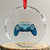 Funny Hanukkah Gamer Gaming Crystal Glass Ornament TS09 Transparent Glass 3'' Circle Print Your Wear