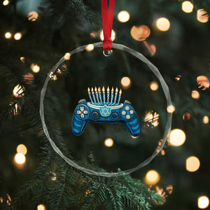 Funny Hanukkah Gamer Gaming Crystal Glass Ornament TS09 Print Your Wear