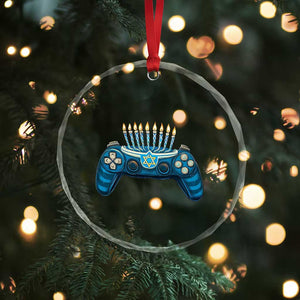 Funny Hanukkah Gamer Gaming Crystal Glass Ornament TS09 Print Your Wear