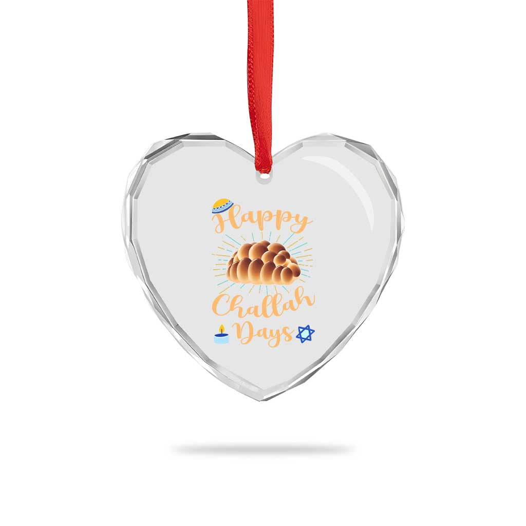 Funny Hanukkah Happy Challah Days Heart Crystal Glass Ornament Jewish Gift TS12 Print Your Wear