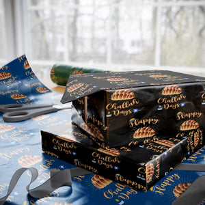 Funny Hanukkah Happy Challah Days Wrapping Paper Roll Jewish Gift TS12 Black Print Your Wear