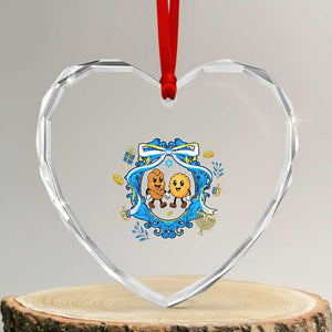 Funny Hanukkah Heart Crystal Glass Ornament Challah And Latke Cute Food Lover Gift TS12 Transparent Glass 3'' Heart Print Your Wear