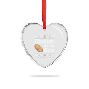 Funny Hanukkah Heart Crystal Glass Ornament Challah At Ya Boy Jewish Holiday TS11 Print Your Wear