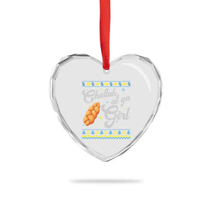 Funny Hanukkah Heart Crystal Glass Ornament Challah At Ya Girl TS09 Print Your Wear