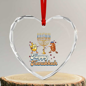 Funny Hanukkah Heart Crystal Glass Ornament Dab Dreidel Menorah Challah Gift TS12 Transparent Glass 3'' Heart Print Your Wear