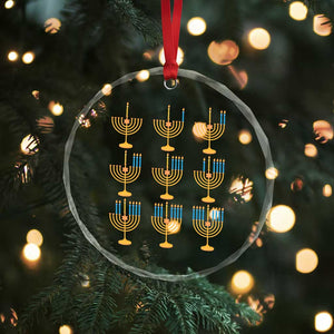 Funny Hanukkah Menorah Chanukah Jewish Holiday Crystal Glass Ornament TS11 Print Your Wear