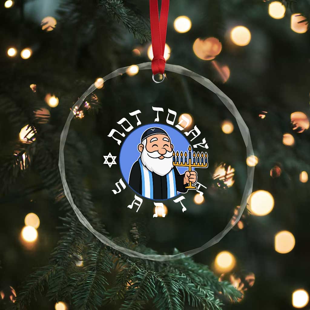 Funny Hanukkah Not Today Santa Crystal Glass Ornament Jewish Chanukah Chrismukkah TS11 Print Your Wear