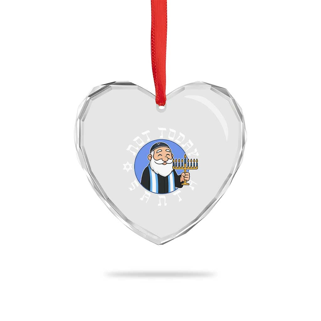 Funny Hanukkah Not Today Santa Heart Crystal Glass Ornament Jewish Chanukah Chrismukkah TS11 Print Your Wear