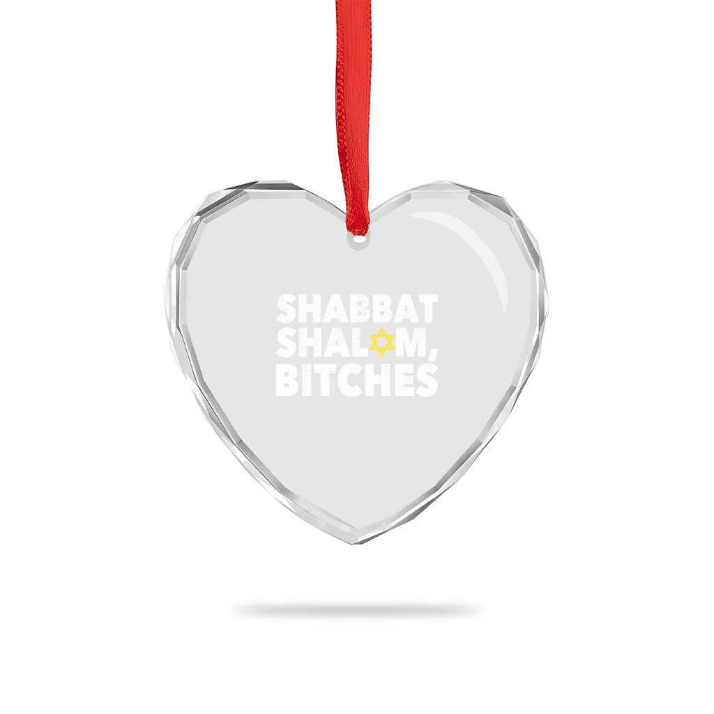 Funny Hanukkah Shabbat Shalom Bitches Heart Crystal Glass Ornament Star Of David TS11 Print Your Wear