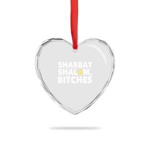 Funny Hanukkah Shabbat Shalom Bitches Heart Crystal Glass Ornament Star Of David TS11 Print Your Wear