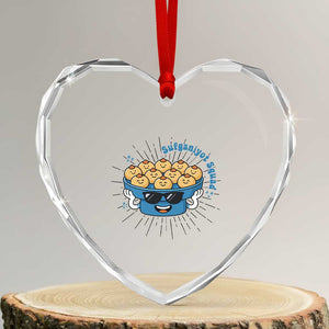 Funny Hanukkah Sufganiyah Jelly Donut Squad Gift Heart Crystal Glass Ornament TS12 Transparent Glass 3'' Heart Print Your Wear