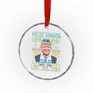 Funny Hanukkah Trump Crystal Glass Ornament Feliz Januca Jewish Sephardic Ladino TS09 Print Your Wear