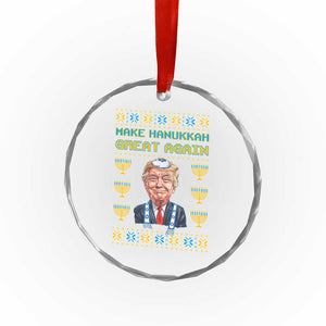 Funny Hanukkah Trump Crystal Glass Ornament Make Hanukkah Great Again TS09 Print Your Wear