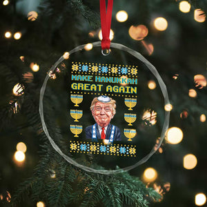 Funny Hanukkah Trump Crystal Glass Ornament Make Hanukkah Great Again TS09 Print Your Wear