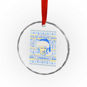 Funny Hanukkah Trump Crystal Glass Ornament Make Hanukkah Great Again Retro Vintage Santa Donald TS02 Print Your Wear
