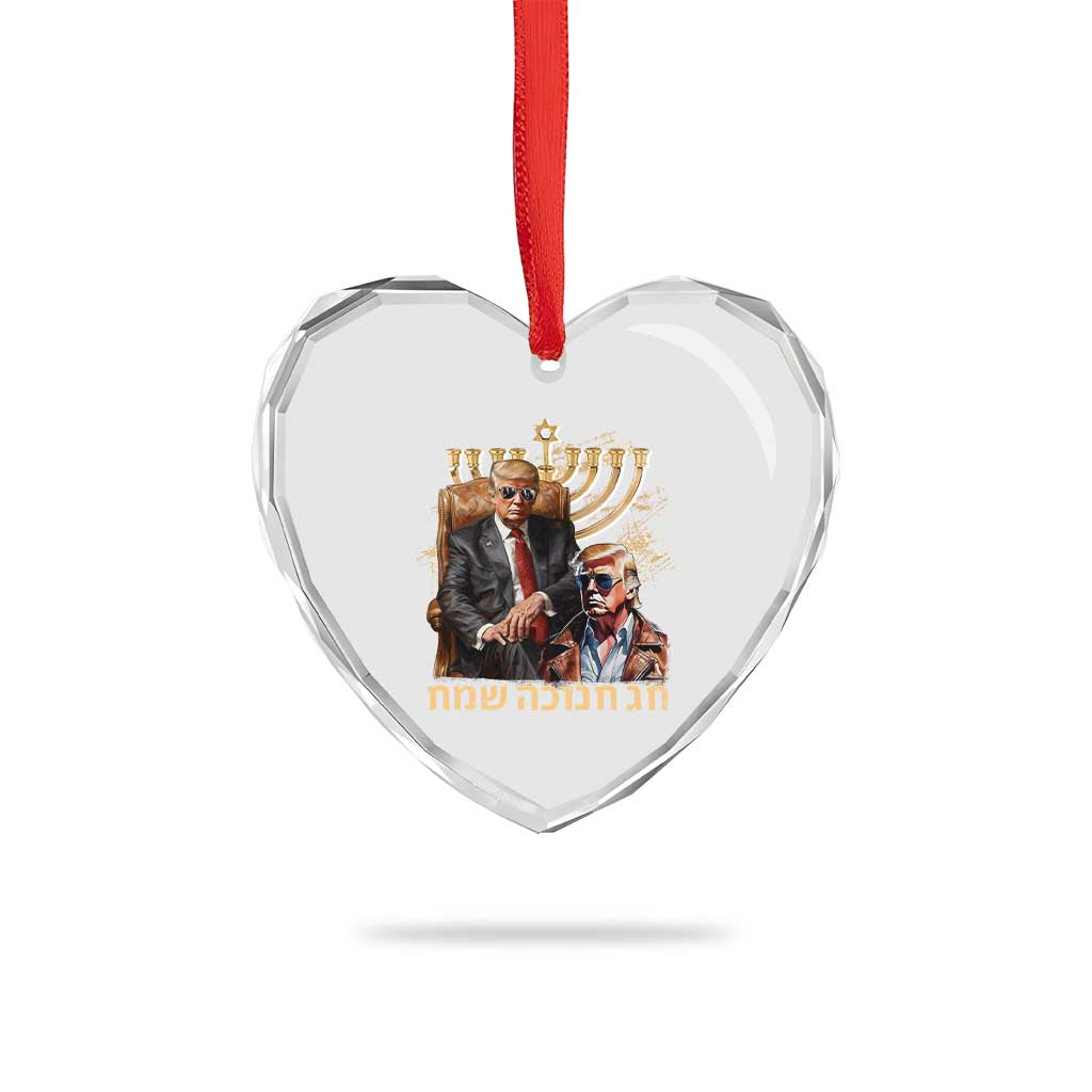 Funny Hanukkah Trump Heart Crystal Glass Ornament Feliz Januca Ladino Jewish Sephardic TS09 Print Your Wear