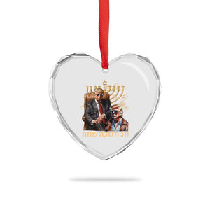 Funny Hanukkah Trump Heart Crystal Glass Ornament Feliz Januca Ladino Jewish Sephardic TS09 Print Your Wear