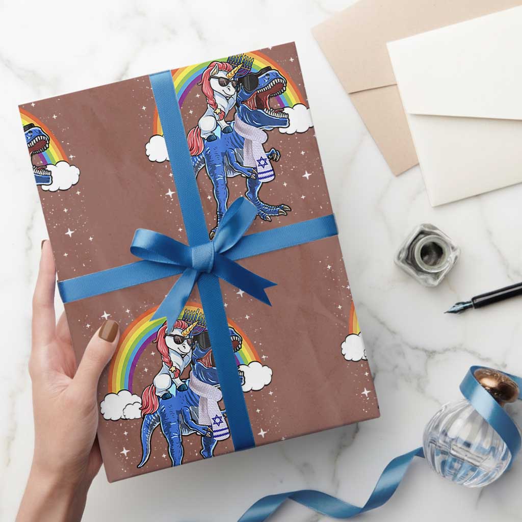 Funny Hanukkah Wrapping Paper Roll Jewnicorn This Is How We Jew It TS10 Mocha Print Your Wear