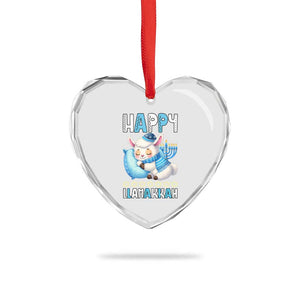 Funny Happy Llamakkah Heart Crystal Glass Ornament Cute Llama Jewish Holiday Gift TS12 Print Your Wear