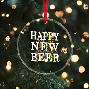 Funny Happy New Beer New Year Crystal Glass Ornament NYE Party Beer Lover Firework TS11 Print Your Wear